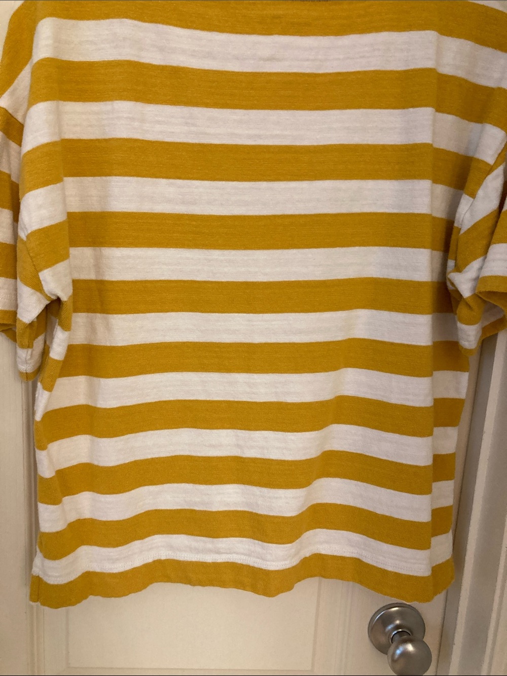 LOFT Yellow and White Striped Short Sleeve Tee - Picture 10 of 10